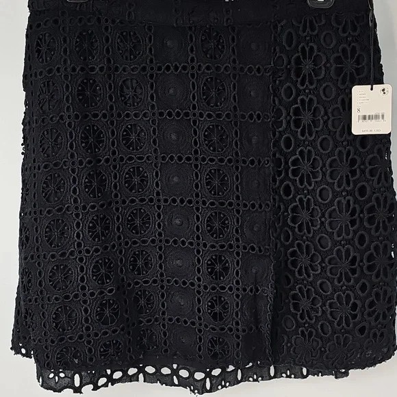 Free People Noir Black Eyelet 2-Piece Party Outfit Mini Skirt & Bralette Top Y2K - Picture 6 of 15